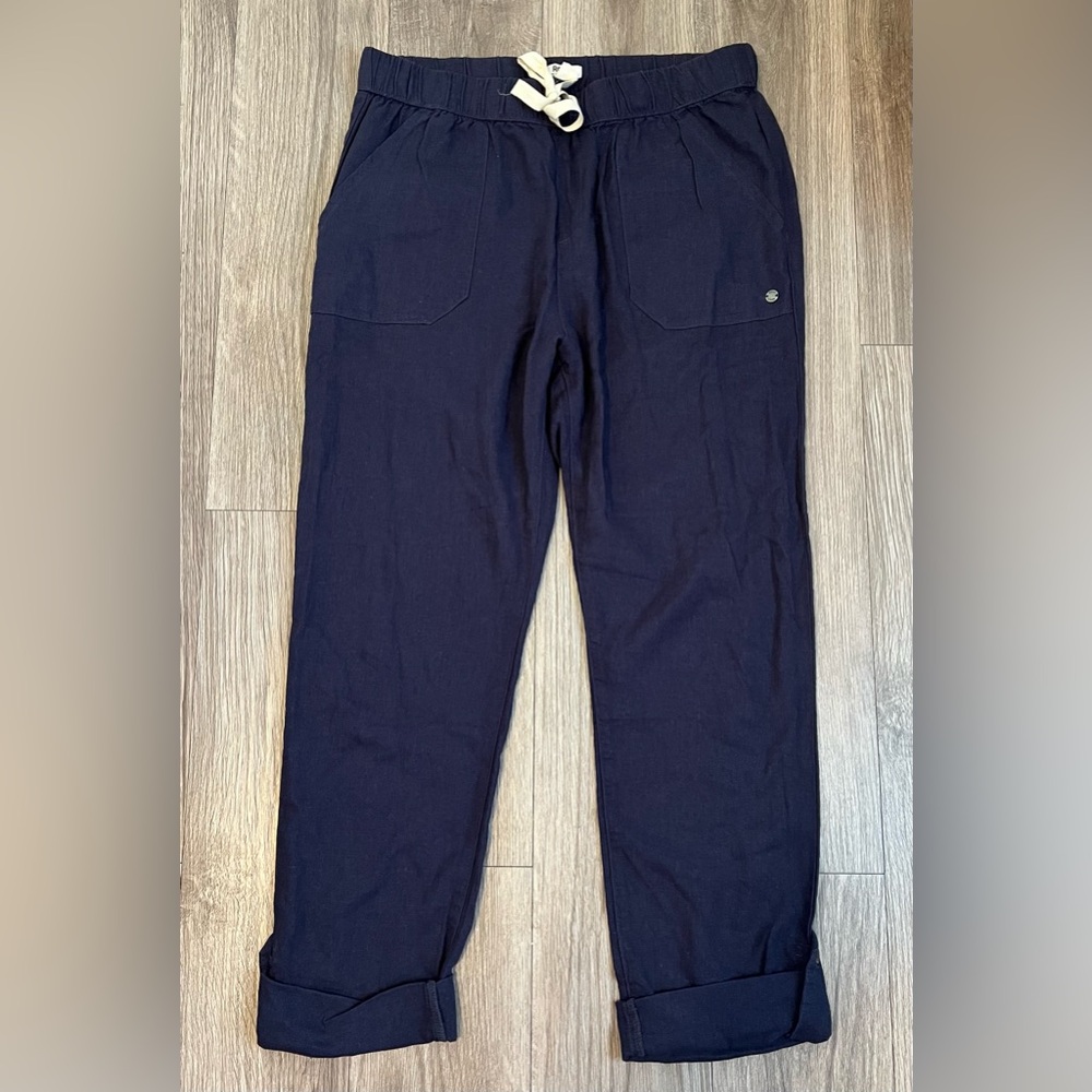 Roxy Linen Blend Navy Pants Women’s Size Medium